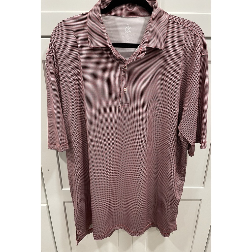 Men's Turtleson Golf Polo XL Navy Red plaid Tour Performance AK96